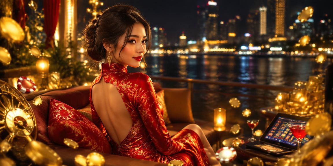 Phụ nữ mặc áo dài trên sông Mekong, đại diện cho trải nghiệm giải trí và cược trực tuyến ở miền Tây