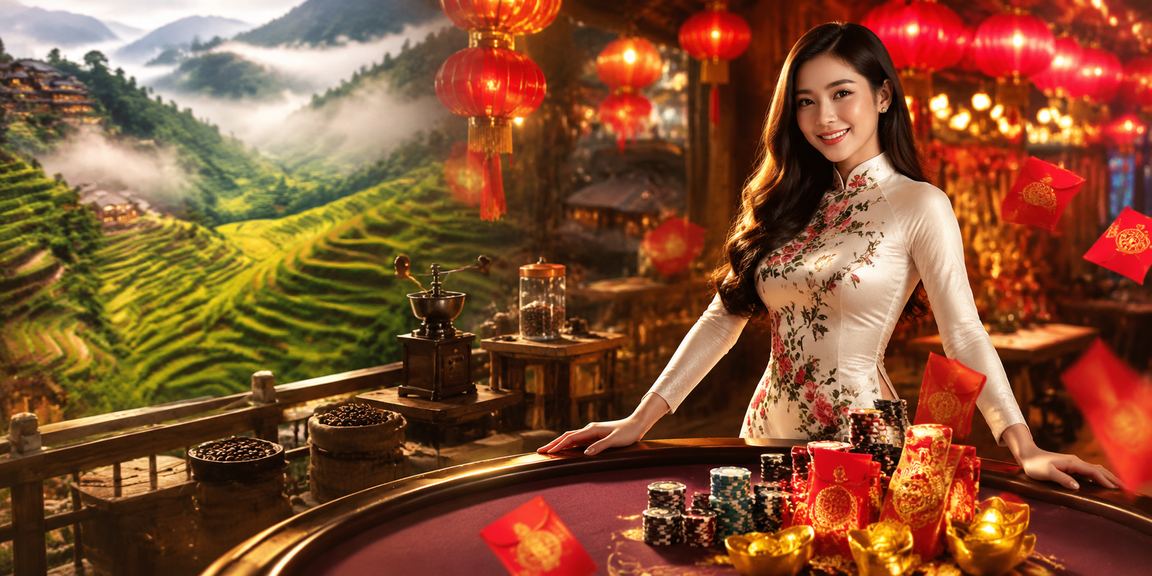 Người dùng Sapa cầm phong bì đỏ bên tách cà phê, đại diện cho ưu đãi và khuyến mãi dịp lễ hội